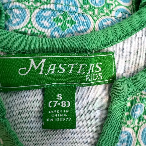 Masters Kids Dress Golf Green & Blue Patterned Size S (7-8) Girls - Picture 5 of 5